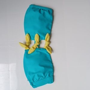 Pick 3 for $15 Victorias Secret green-blue bow ties bandeau swim bikini top, M